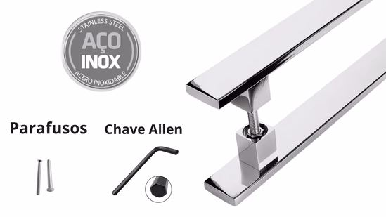 Puxador Retangular Preto